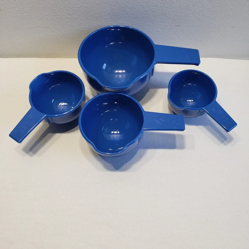 Dansk‎ Measuring Cup Set Blue Nesting Plastic Vintage Kitchenware 4 Piece Set